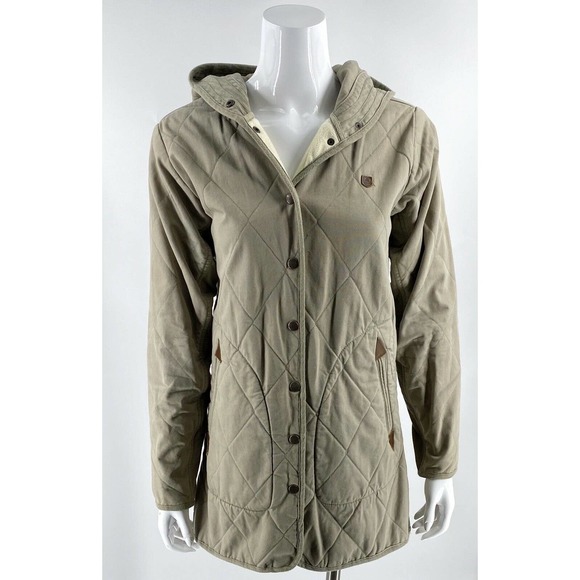 Burton Womens Quilted Jacket Sz Small Khaki Green - Picture 1 of 5